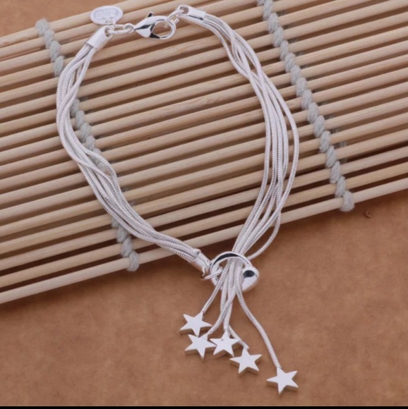 925 sterling silver bracelet, star bracelet - Picture 2 of 3